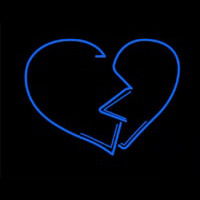 Broken Heart Neon Skilt