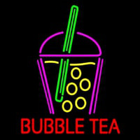 Bubble Tea With Glass Neon Skilt