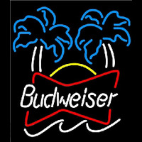 Bud Dual Palm Trees Beer Sign Neon Skilt