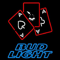 Bud Light Ace And Poker Beer Sign Neon Skilt