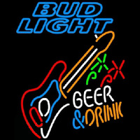 Bud Light And Drink Guitar Beer Sign Neon Skilt