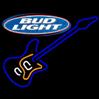 Bud Light Blue Electric Guitar Beer Sign Neon Skilt
