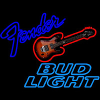 Bud Light Fender Guitar Beer Sign Neon Skilt