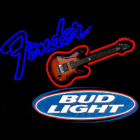 Bud Light Fender Guitar Beer Sign Neon Skilt