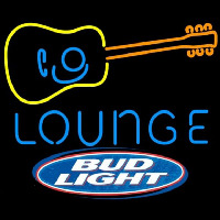 Bud Light Guitar Lounge Beer Sign Neon Skilt