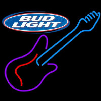 Bud Light Guitar Purple Red Beer Sign Neon Skilt