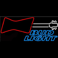 Bud Light Guitar Red White Beer Sign Neon Skilt