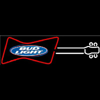 Bud Light Guitar Red White Beer Sign Neon Skilt