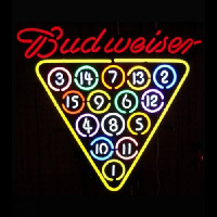 Budweiser 15 Ball Rack Neon Skilt