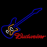 Budweiser Blue Electric Guitar Beer Sign Neon Skilt