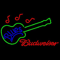 Budweiser Blues Guitar Beer Sign Neon Skilt