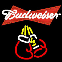 Budweiser Bo ing Gloves Beer Sign Neon Skilt