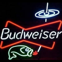 Budweiser Bowtie fish Beer Bar Neon Skilt