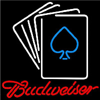 Budweiser Cards Beer Sign Neon Skilt