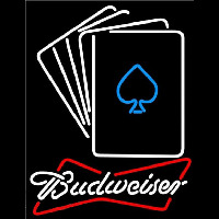 Budweiser Cards Beer Sign Neon Skilt