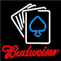 Budweiser Cards Beer Sign Neon Skilt