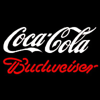 Budweiser Coca Cola White Beer Sign Neon Skilt