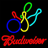 Budweiser Colored Bowling Beer Sign Neon Skilt
