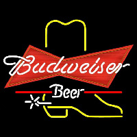 Budweiser Cowboy Boot Beer Sign Neon Skilt