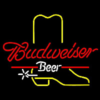 Budweiser Cowboy Boot Beer Sign Neon Skilt