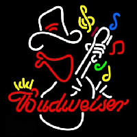 Budweiser Cowboy Guitar Neon Skilt