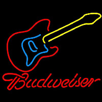 Budweiser Guitar Beer Sign Neon Skilt