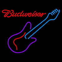 Budweiser Guitar Purple Red Beer Sign Neon Skilt