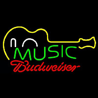 Budweiser Music Guitar Beer Sign Neon Skilt