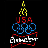 Budweiser Olympic Torch Beer Sign Neon Skilt