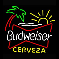 Budweiser Palm Tree Cerveza Beer Light Neon Skilt