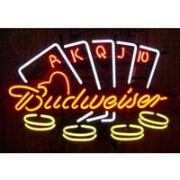 Budweiser Poker Neon Skilt