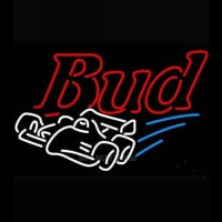 Budweiser Race Car Beer Light Neon Skilt