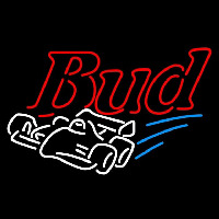 Budweiser Race Car Beer Sign Neon Skilt