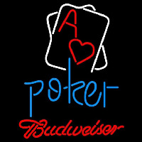 Budweiser Rectangular Black Hear Ace Beer Sign Neon Skilt