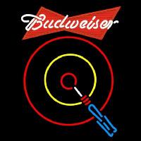 Budweiser Red Darts Beer Sign Neon Skilt