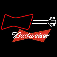 Budweiser Red Guitar Red White Beer Sign Neon Skilt