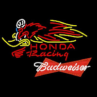 Budweiser Red Honda Racing Woody Woodpecker Crf 250 450 Motorcycle Beer Sign Neon Skilt