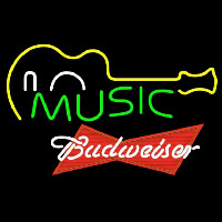 Budweiser Red Music Guitar Beer Sign Neon Skilt