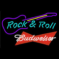 Budweiser Red Rock N Roll Guitar Beer Sign Neon Skilt