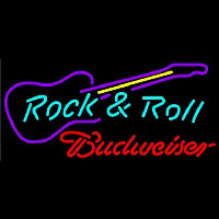 Budweiser Rock N Roll Guitar Beer Sign Neon Skilt