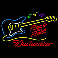 Budweiser Rock N Roll Yellow Guitar Beer Sign Neon Skilt