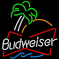 Budweiser Single Palm Tree Beer Sign Neon Skilt
