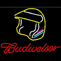 Budweiser Vintage Hascar Helmet3 Beer Sign Neon Skilt