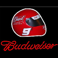 Budweiser Vintage Hascar Helmet4 Beer Sign Neon Skilt