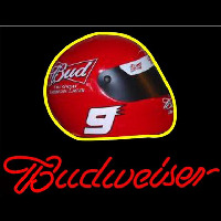 Budweiser Vintage Hascar Helmet7 Beer Sign Neon Skilt