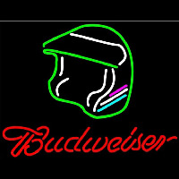 Budweiser Vintage Hascar Helmet8 Beer Sign Neon Skilt