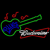 Budweiser White Blues Guitar Beer Sign Neon Skilt