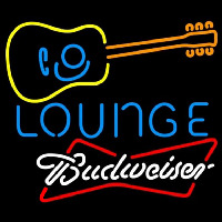 Budweiser White Guitar Lounge Beer Sign Neon Skilt