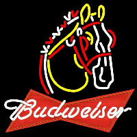 Budweiser White Logo Horse Beer Sign Neon Skilt