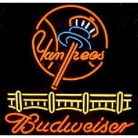 Budweiser Yankees Beer Bar Pub Neon Skilt